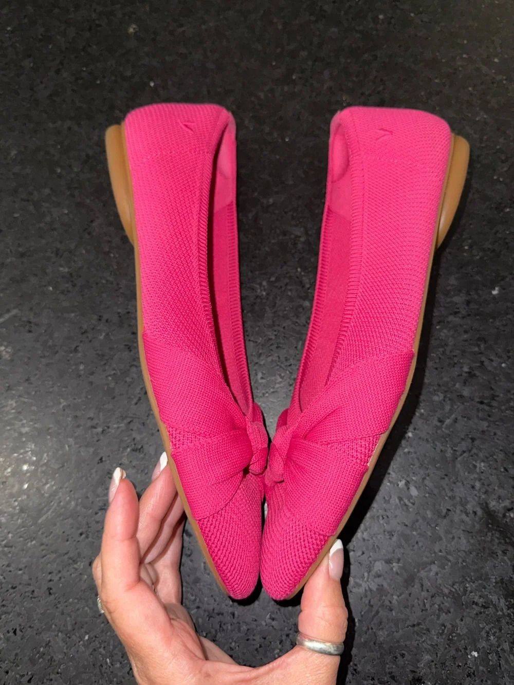 VIVAIA Almond-Toe Knotted Flats (Bibi) Color Pitaya Bow Style Azura SZ 8.5